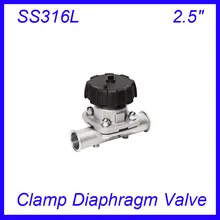 2," SS316L EPDM зажим мембранный клапан стерильные пищевой f вина, молоко, напитки