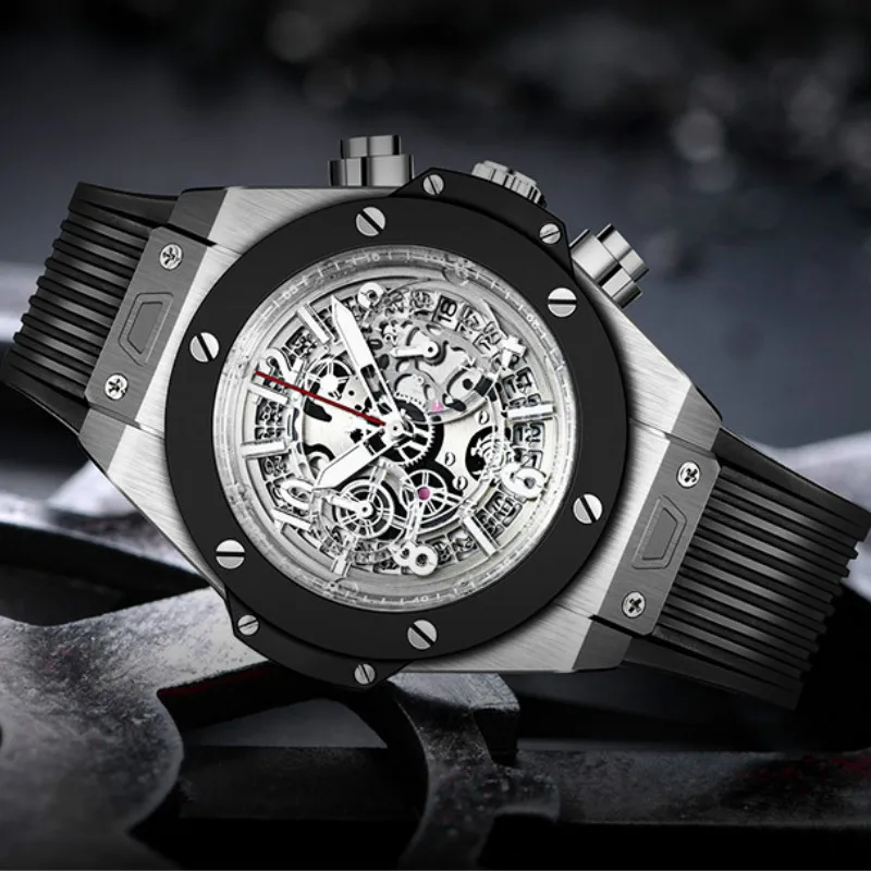 

KIMSDUN Men Automatic Self Wind Mechanical Watches Luxury Rolexable Case Rubber Strap Casual Fashion Men's Sports Military Watch