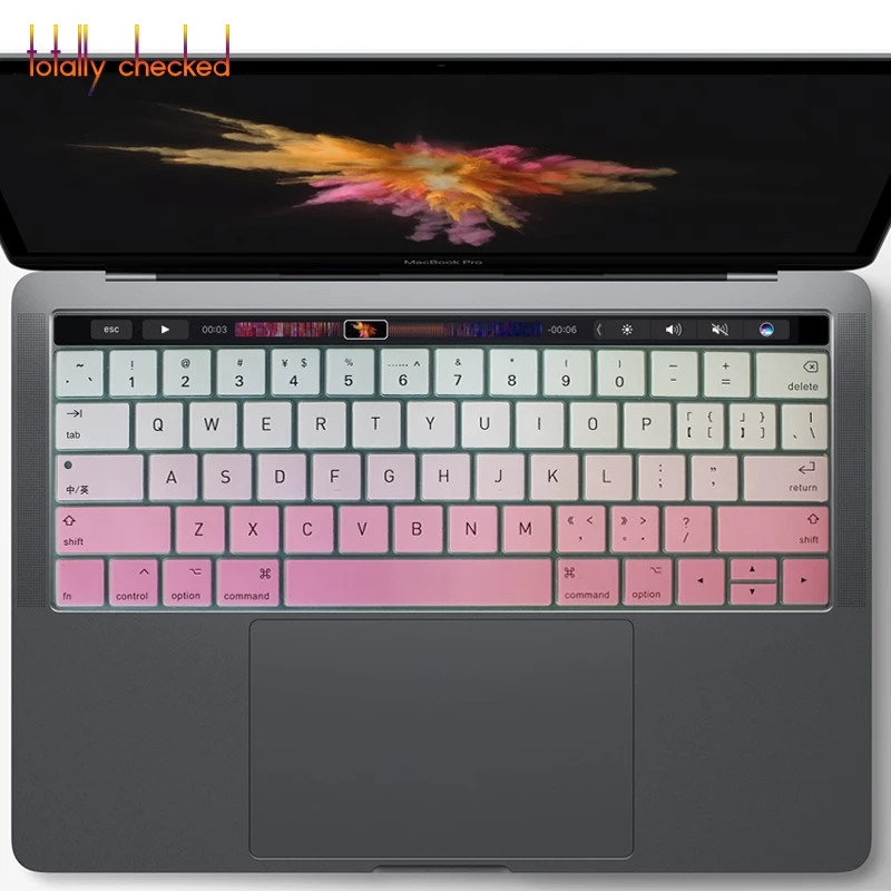 Силиконовый чехол для клавиатуры защитное покрытие для Macbook Pro 13 15 13,3 15,6 Сенсорная панель A1706 A1707 A1989 A1990 английский(США - Цвет: fadepink