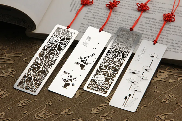 4× Chinesische Metall Lesezeichen-Memo Klipp Papier Markierung Lesezeichen Y7R3