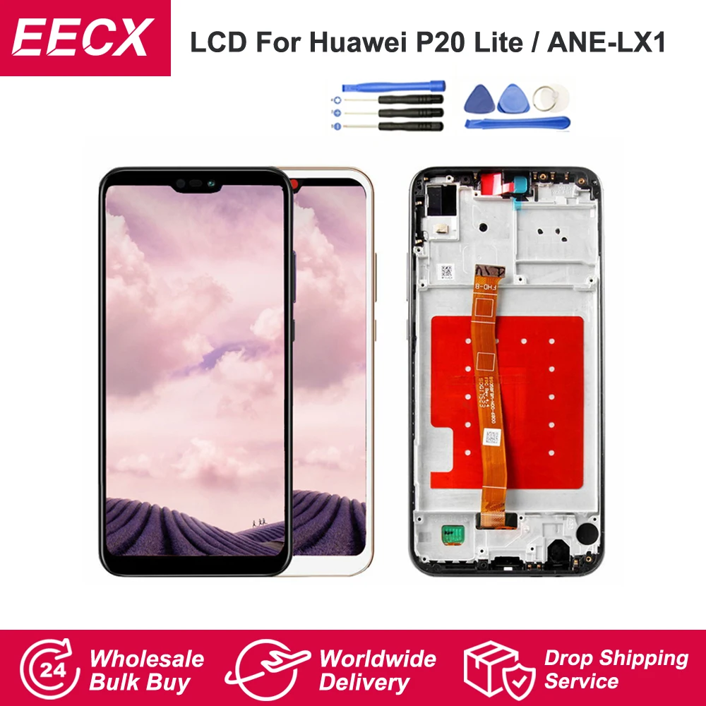 P20 Lite LCD For Huawei Display Screen Touch Digitizer Assembly IPS ANE-LX1 ANE-LX2 ANE-LX3 Nova 3e | Мобильные телефоны и