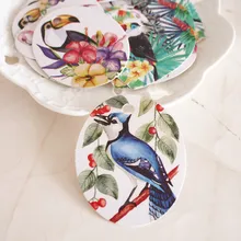 Для вас 50 шт. тропические птицы синий Робин овальная форма дизайн бумажные этикетки упаковка декоративные ярлыки Скрапбукинг DIY