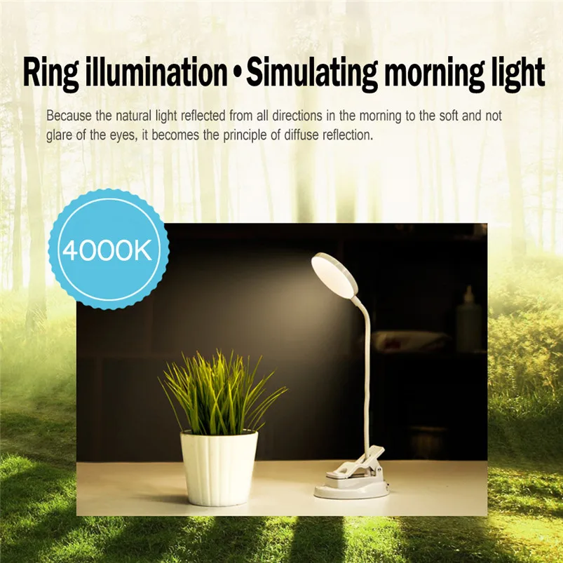 USB Remote Rechargeable Sensor LED Desk Lamp Eye Protection Bed Table Reading Lamp Clip Light Remote Control Luces 40MR055