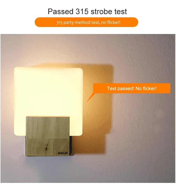 DE.SOUL Japan Style Modern Oak Wood Wall Lamps Cube Sugar Lampshade Bedroom Bedside Wall Light Home Wall Sconce 110-220V_05