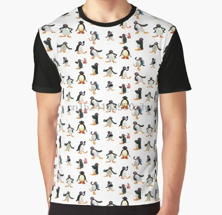 

All Over Print T Shirt Men Funny tshirt Pingu mood Graphic T-Shirt