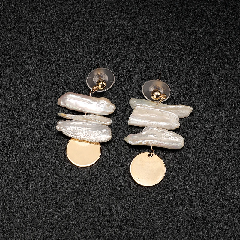 

Shuangsheng Natural Fresh Water Pearl column Drop Earrings For Women Dangle Handmade party Earring Luxury Fine Jewelry Gift