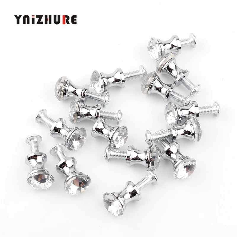YNIZHURE Shine 12 мм 15 шт. мебель кристалл маленькая мини ручка комода туалетный косметический Чехол ручка для ящиков шкафов