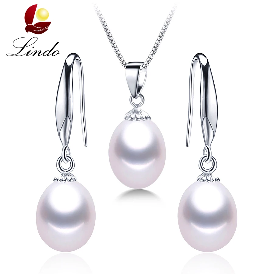 Женский комплект ювелирных изделий LINDO из серебра 925 пробы с натуральным