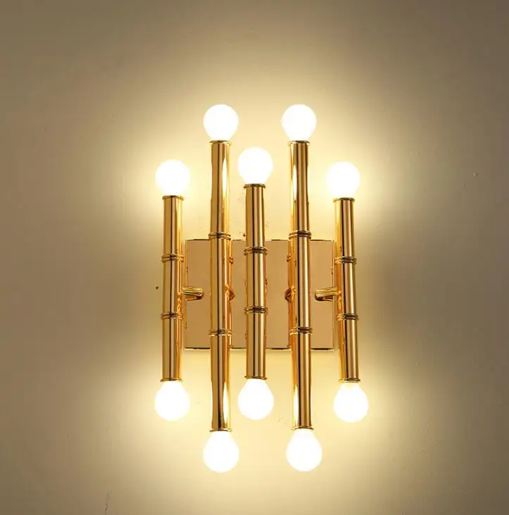 Постмодерн минималистичный персональный креативный бамбуковый проходной настенный светильник Скандинавская вилла отель Гостиная