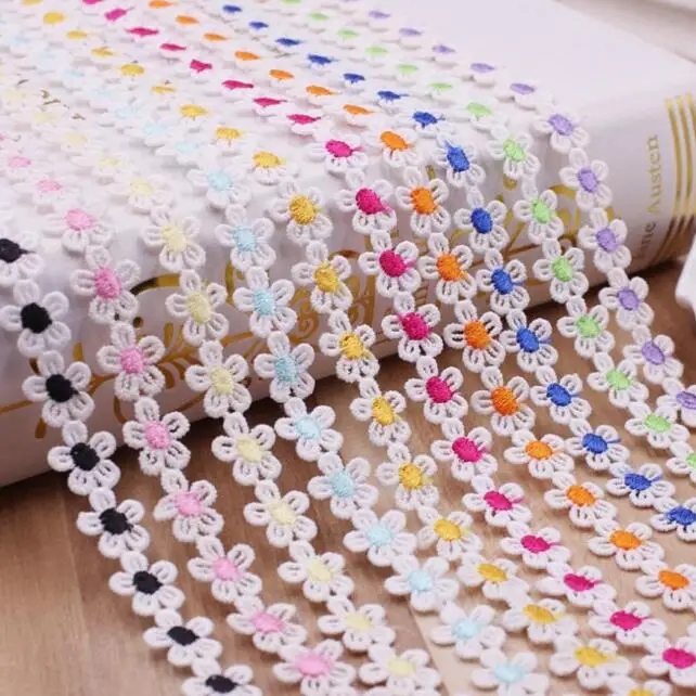 

30yards Polyester Embroidered Lace Trim Applique DIY Handmade Patchwork Lace Ribbon Sewing Clothing Headdress Flower Accessories