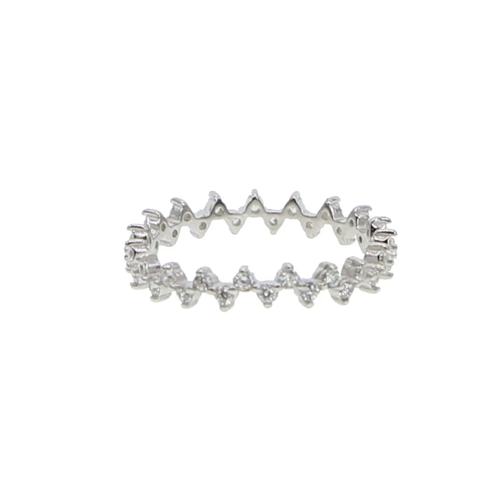 100% 925 sterling silver fine cz ring Wave band full cz eternity lovely jewelry engagement classic women girl eternity rings