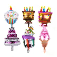 TSZWJ X-034, новинка, 6 шт./лот, мини, 6 алюминиевых шаров, игрушки для торта на день рождения, для детей, воздушные шары на день рождения