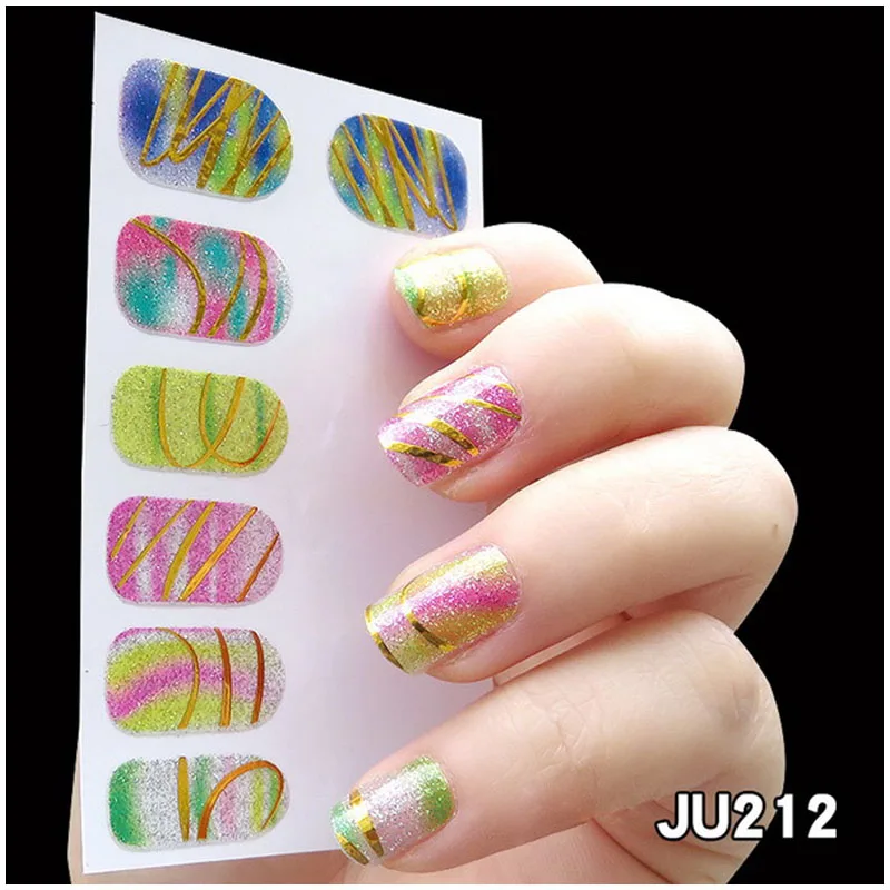 Полное покрытие, звездная наклейка для ногтей, лак, украшение, металлический штамп, 3D Художественная наклейка для ногтей, золочение, блестящая наклейка, s наклейки, пилочки для ногтей - Цвет: BBAJU212