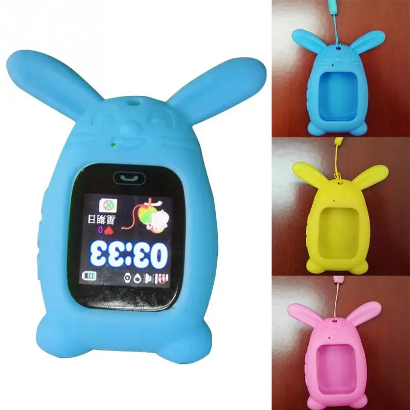 

Children 's smart phone silicone pendant watch strap cartoon rabbit hanging neck protective cover
