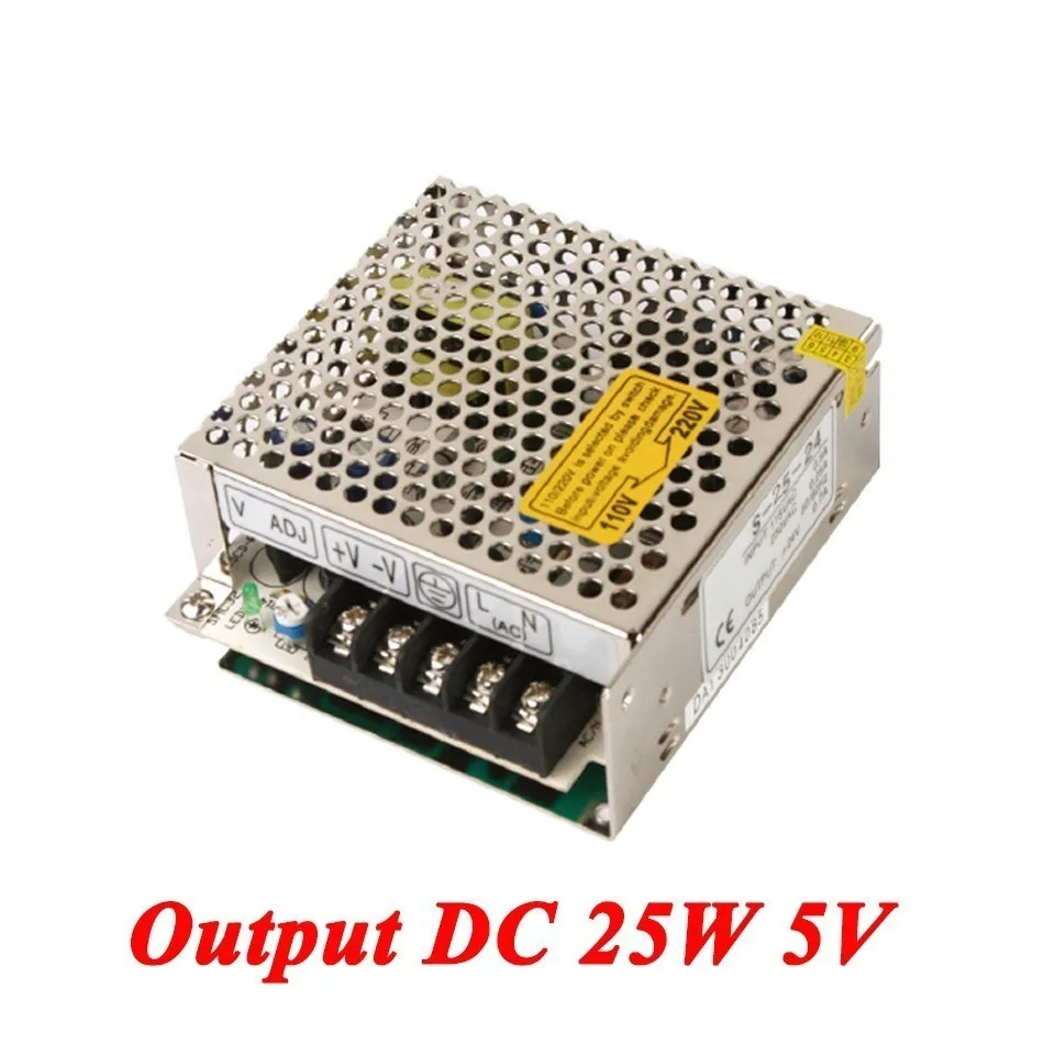

S-25-5 25W 5V 5A Single Output dc Smps switching power supply for Led Strip,AC110V/220V Transformer to DC 5V,led driver