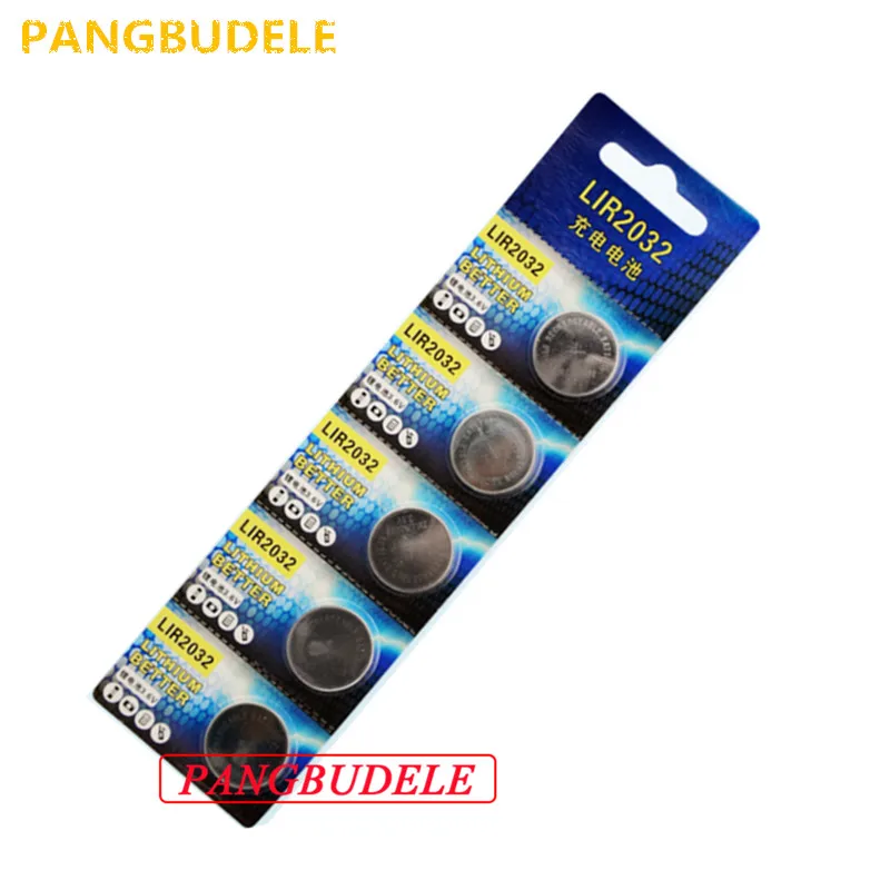 

High quality 5xlir2032 Lithium Li-ion 40mAh 3.6V Rechargeable LIR2032 Button Cell Batteries Coin Battery Replace CR2032 BR2032