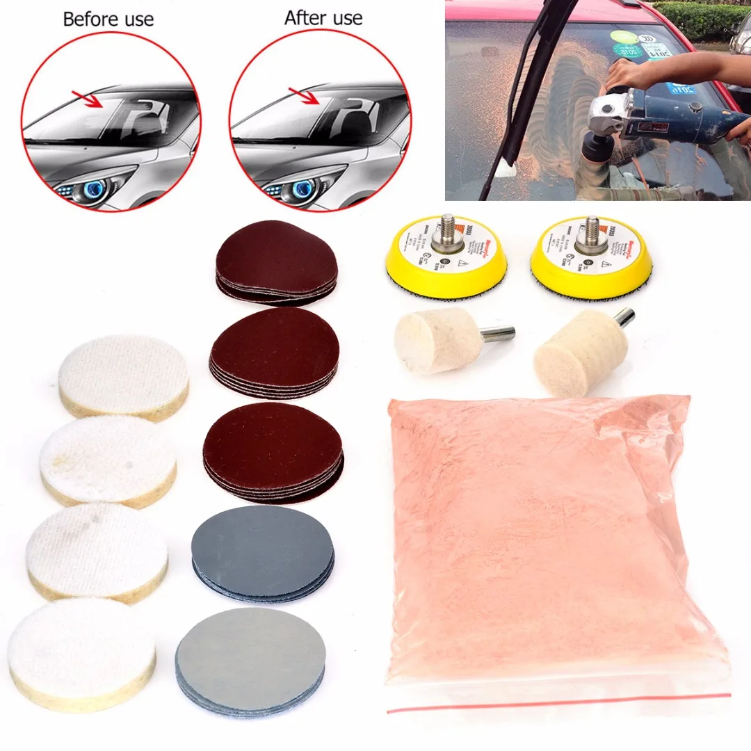 34pcs Glass Polishing Kit Deep Scratch Remove For Windscreen Windows 8