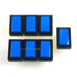 DIY 50 мм * 33 мм 7 шт./лот новый прямоугольный светодиодной подсветкой Аркада кнопка с микровыключателем для игровых автоматов видеоигры-синий