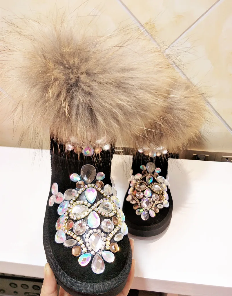 Gran De Mujeres A Trenza Algodón Super Caliente Cuero Nuevo Invierno Nieve Botas hecho Cinturón El Mano Zapatos Tubo Las Con Antideslizante En 6qnd56