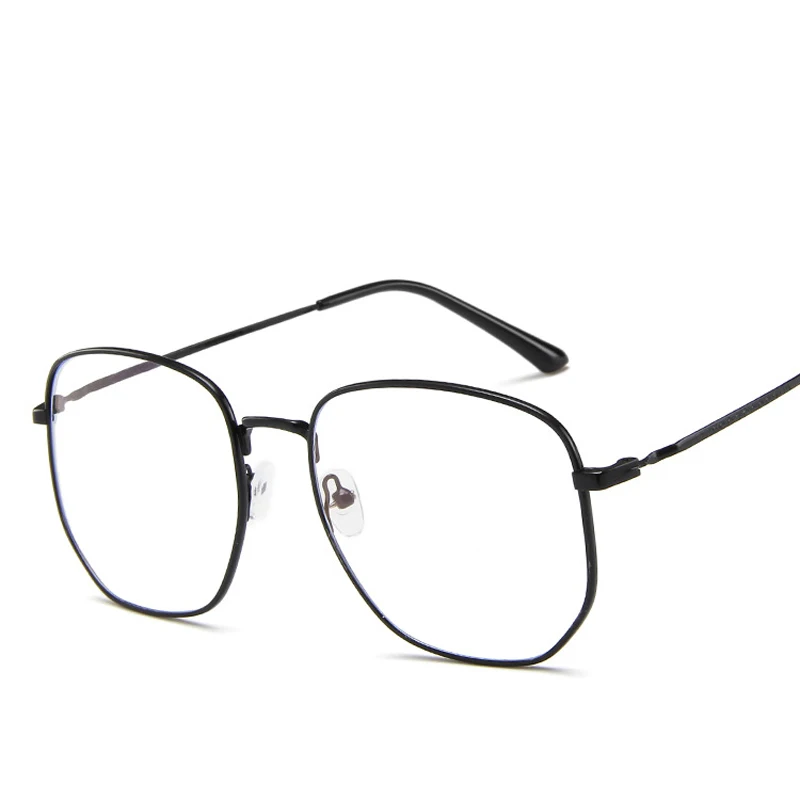 [EL Malus] Ретро Металлические очки с квадратной оправой синий свет блокирующие очки анти-синий радиационный объектив женские мужские золотые серебряные оттенки - Цвет оправы: C3 Black