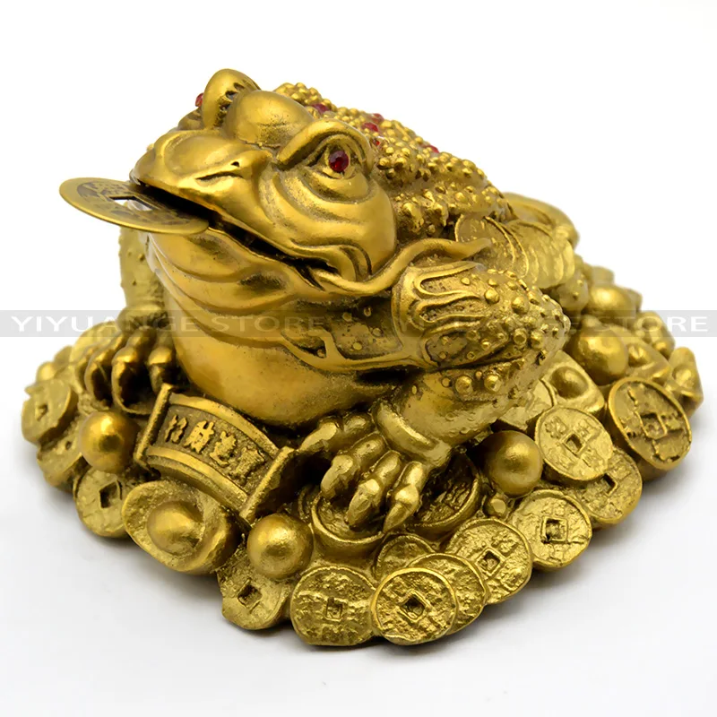 

New Feng Shui Small Three Legged Money for Frog Fortune Brass Toad Chinese Coin Metal Craft Home Decor Gift