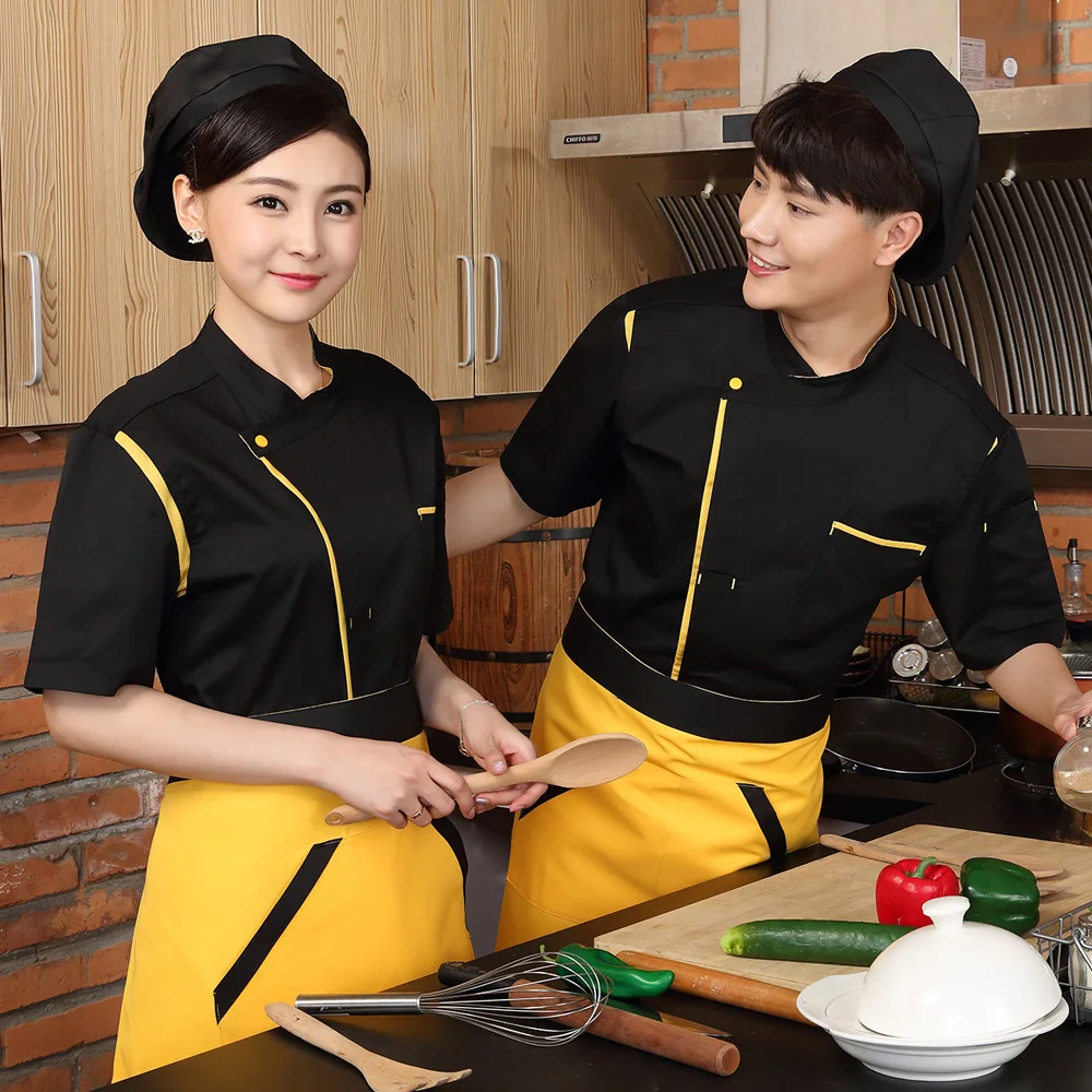 Wholesale Unisex Chef Jackets Hotel Kitchen restaurant uniforms shirts Catering Chef's work clothes Cafe waitress chef coat