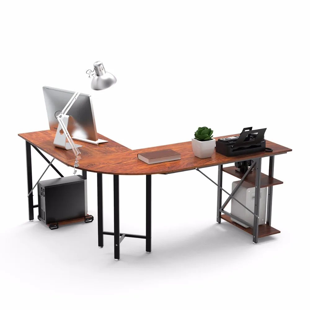 L على شكل مكتب الزاوية الكمبيوتر مكتب الكمبيوتر المحمول طاولة للدراسة محطة شحن المركزية حامل ForWorking دراسة الألعاب زارة الداخلية