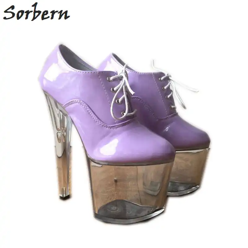 purple platform heels