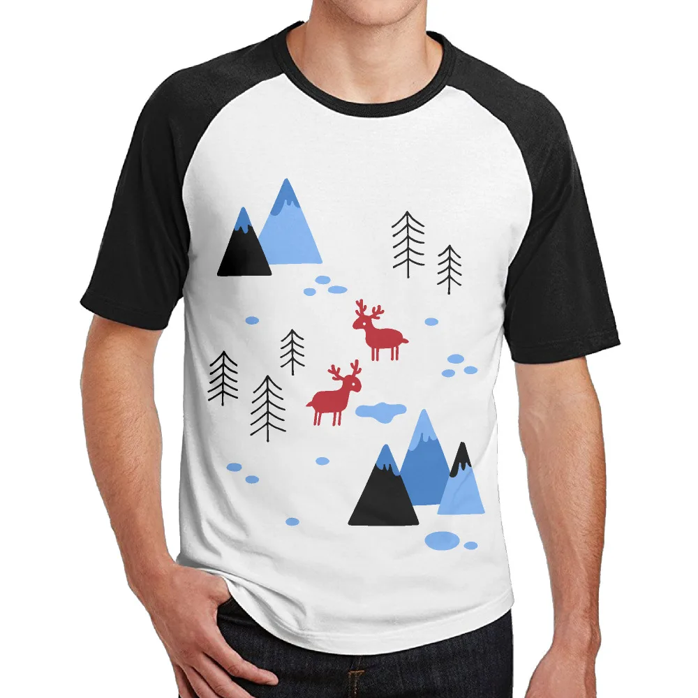 Merry Рождество большой зеленый дерево футболка sportshirt человека Прохладный 3/4