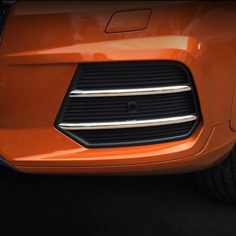 

For Audi Q3 2016 2017 Accessories ABS Chrome Car Front Fog Light Lamp Decoration Strips Cover Trim Sticker Molding