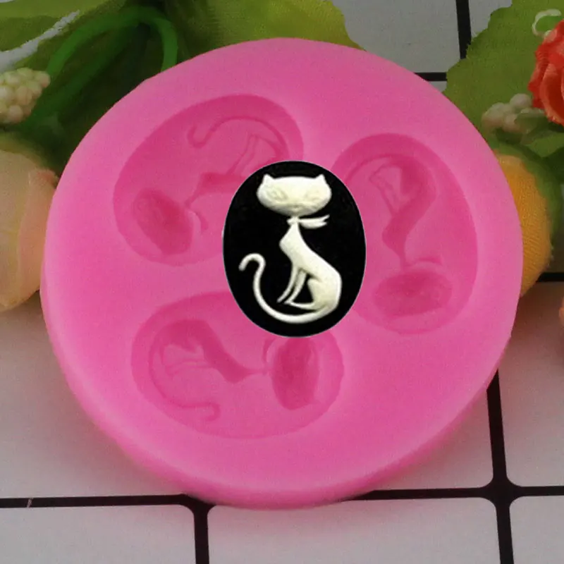 

Mujiang 3D Cute Cat Cake Silicone Mold 3D Craft Soap Molds Fondant Cake Decorating Tools Candy Chocolate Gumpaste Moulds
