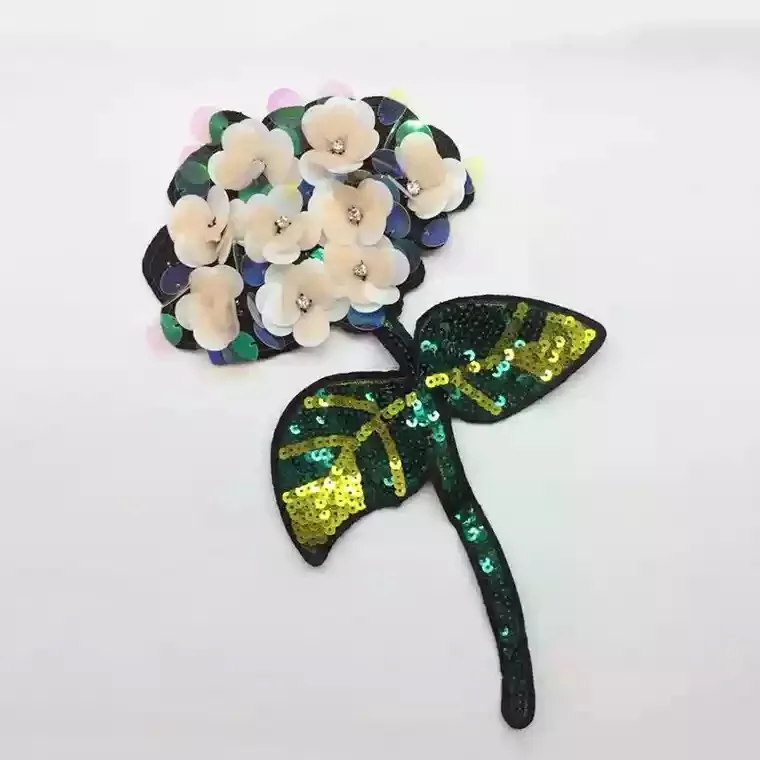 

Beaded Crystal Sequin 3D Flower Patches Lace Embroidery Applique Clothes Handmade Sewing Repair
