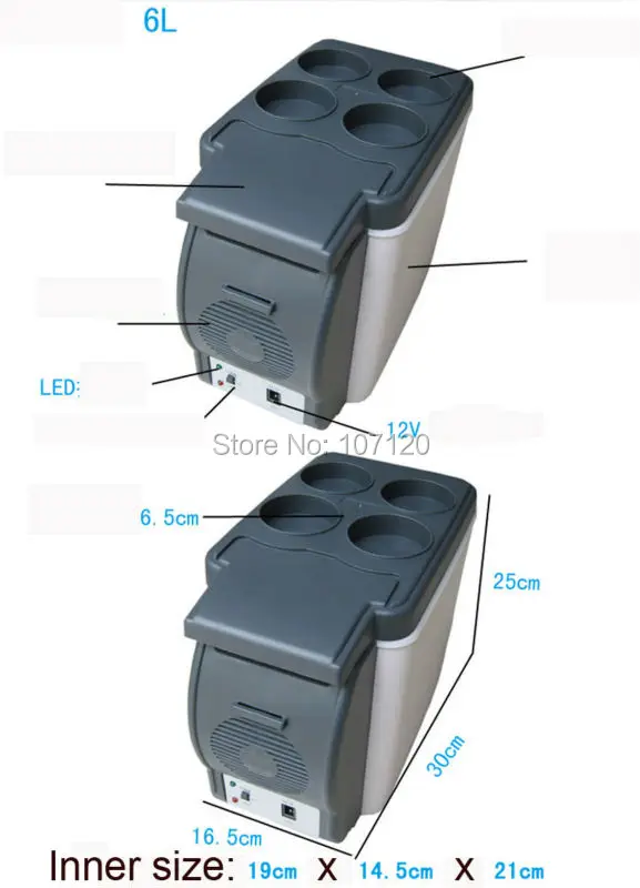 В 12 В Двойное использование белый 6л подогреватель портативный автомобильный холодильник мини-холодильник мульти-Функция Домашний кулер