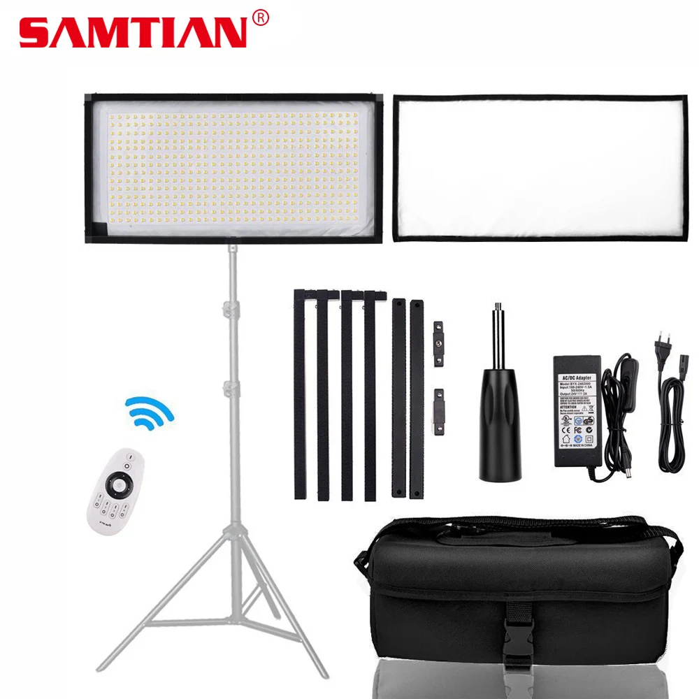 Kopen SAMTIAN FL 3060A Flexibele LED Video Licht Fotografie Licht Dimbare 3200 5500 k 30*60 cm Panel Lamp Licht voor Studio Foto