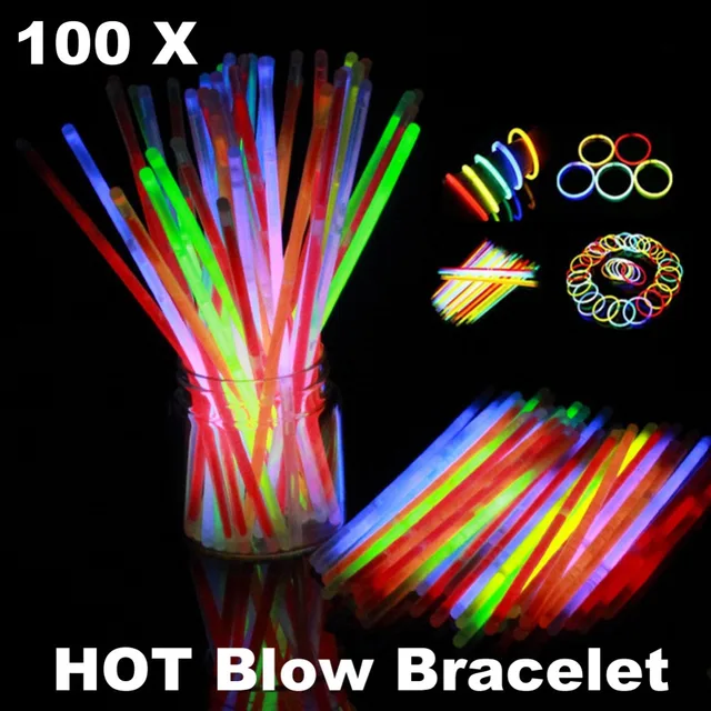 100PCS Glow Sticks Luminous Toy Glow In The Dark Toy Party DIY Headband
