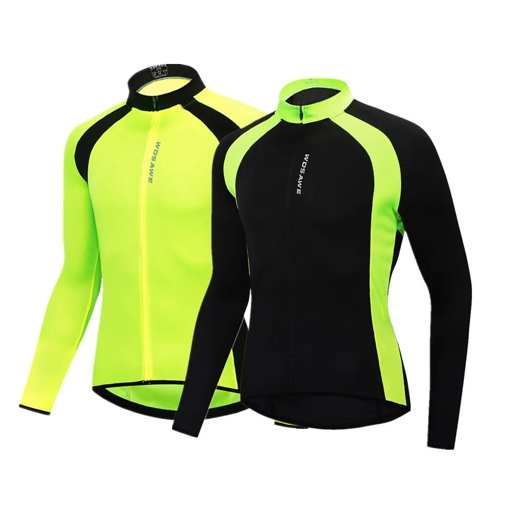 WOSAWE Long Sleeve Mens Cycling Jersey High Visibility Color Breathable Bike Shirts Tight Slim Bicycle Maillot MTB Jersey S-2XL WOSAWE Long Sleeve Mens Cycling Jersey High Visibility Color Breathable Bike Shirts Tight Slim Bicycle Maillot MTB Jersey S-2XL