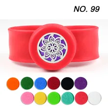 

Aromatherapy Kids Bracelet Essential Oils Diffuser Locket Mosquito Repellent Bangle Slap Silicone Red Color Bracelets for Child