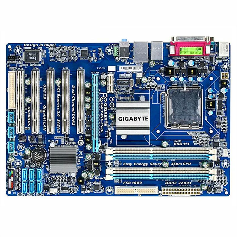 Для Gigabyte GA-P45T-ES3G оригинальная б/у рабочего стола материнской платы P45T-ES3G P45 LGA 775 DDR3