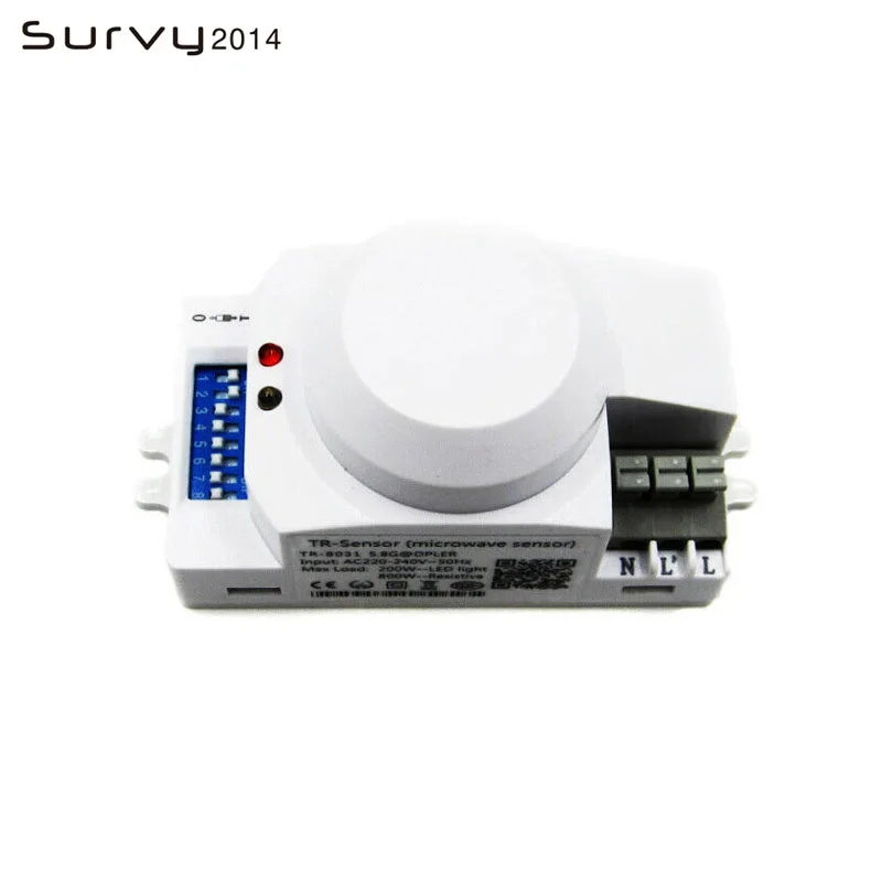 

Good Quality DC 12V-24V 5.8GHz AC 220V-240V Microwave Radar Sensor Body Motion HF Detector Light Switch Indoor Ceilling