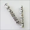 12Pcs Tibetan Silver 5 Hole Flower Heart Spacer Bar Beads Connectors Charms 6.5x36mm ► Photo 1/4