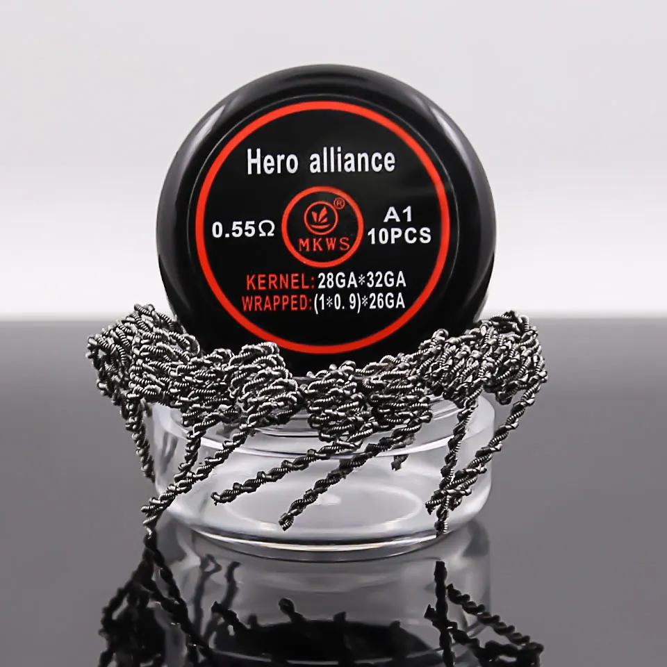 10 шт. Hero alliance провод 0,55 Ом шахматный 0.3ом A1 сопротивление катушки провода для Ecig DIY RDA RTA RBA RDTA электронная сигарета