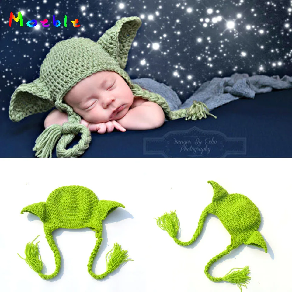 

Hot sale Baby Star Wars Yoda Hat Crochet Infant Baby Cartoon Hats Earflaps Winter Hat Toddler Kids Crochet Beanie Caps MZS-16029