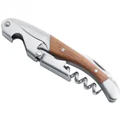 Elegant Wooden Handle Wine and Jar Opener - Premium Bar Accessory (As show)