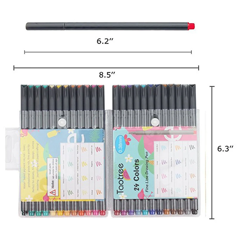 Набор ручек Fineliner, 24 цвета, мелкий кончик, наброски, маркеры для рисования, ручки, мелкая линия, точечный маркер, набор ручек для планировщика журналов