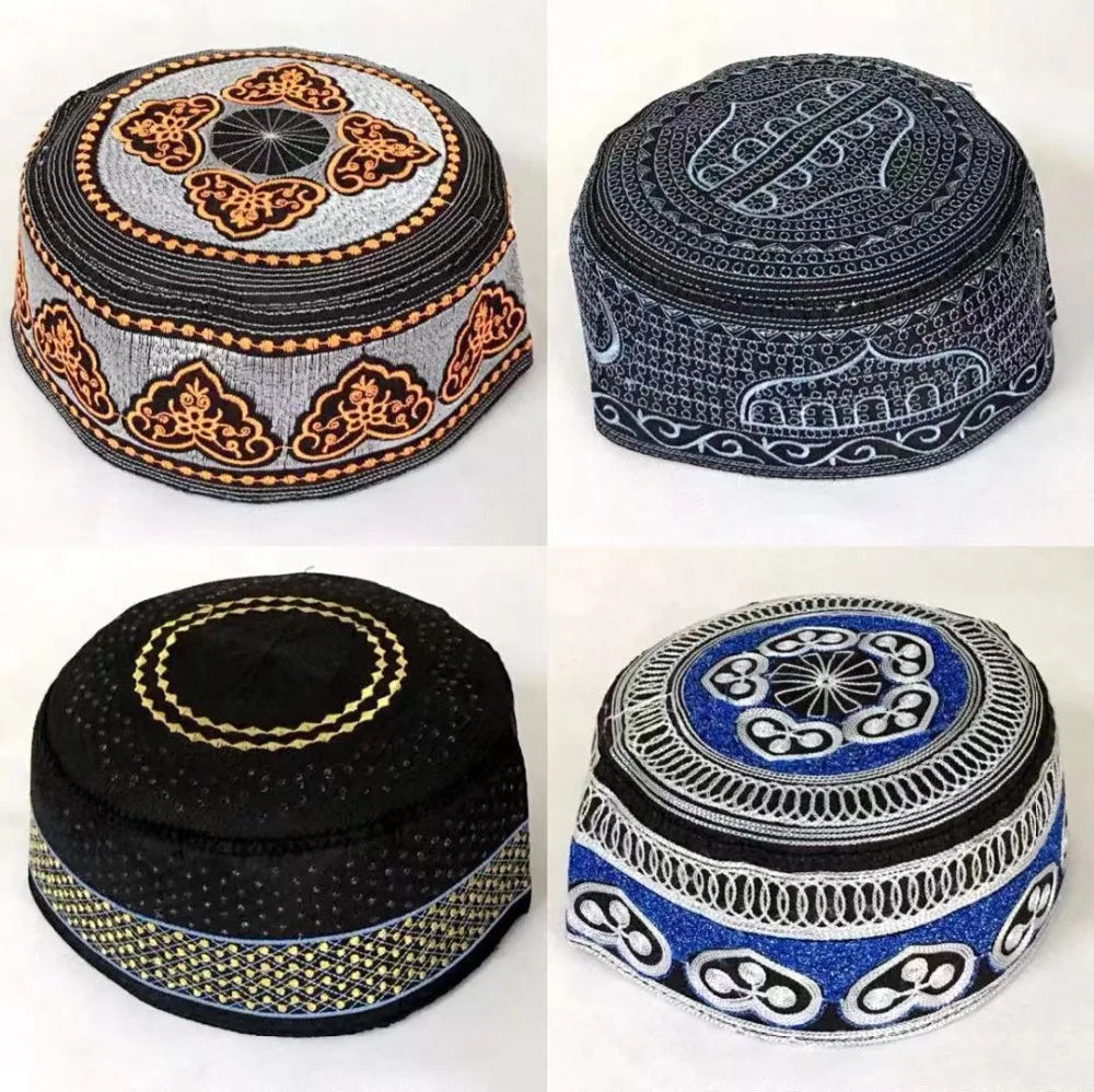 Clearance Sale 6pcs Lot Black New Flower Type Muslims Male Hat Islamic Men Caps Turban 55 56 58 59 About 54cm 56cm Islamic Clothing Aliexpress