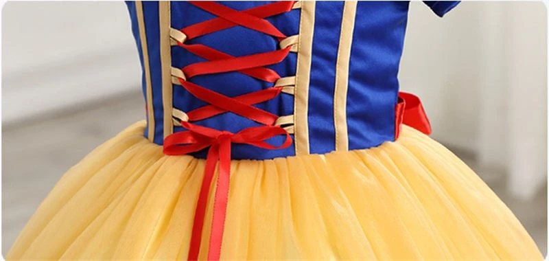 OTISBABY 4 layers Snow White Cosplay Dresses for Girls Party Princess Dress Children's Tulle Dress Baby Girl Tutu Dress Infant silk dress