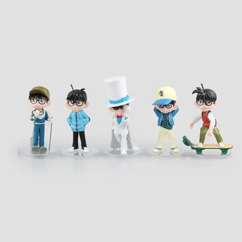 

5 Pcs/Set Anime Detective Conan Mini Action Figure Collection Skateboard Conan Model Collectible Toys Dolls Parent-child 12 CM