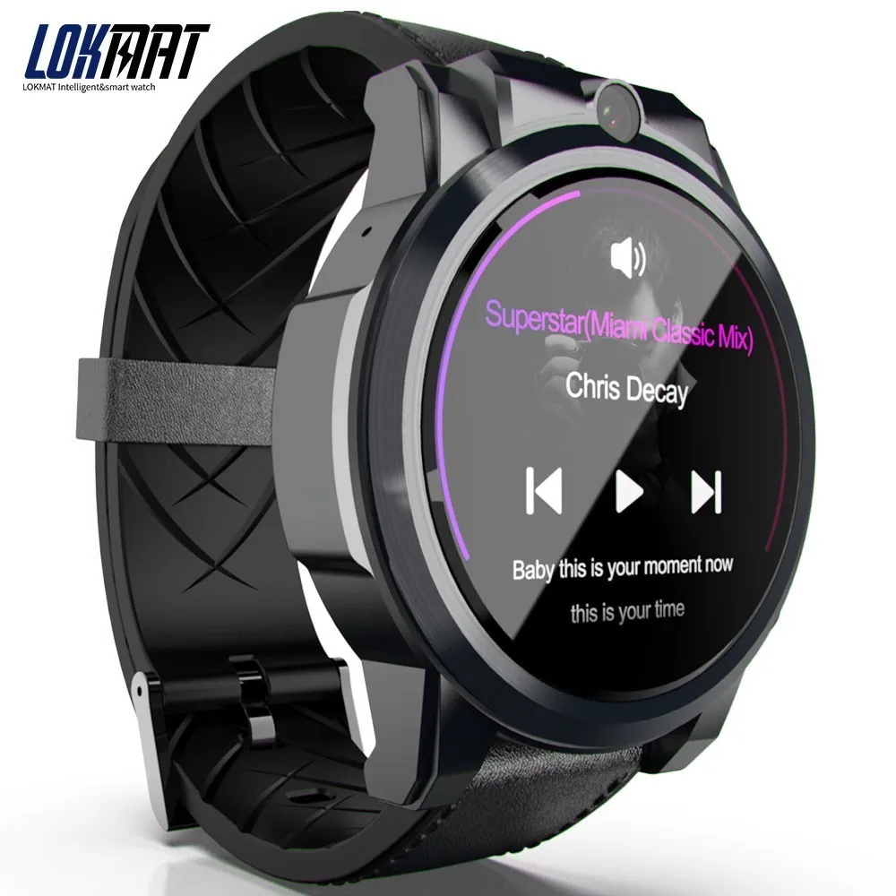 

LOKMAT 3GB+32GB SmartWatch 4G Android 7.1 MTK6739 AMOLED Screen 610mah Battery Smart Watch Men GPS For Ios