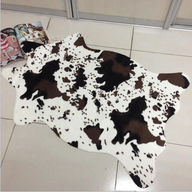 

2019 New Arrival Velvet Imitation Skins Rugs and Carpets Cow Zebra Carpet 110*75cm Carpets For Living Room Bedroom DT1005
