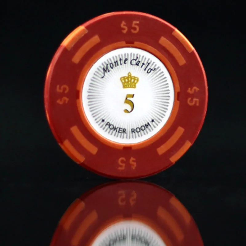 25 шт./лот Монте-Карло фишки для покера в глине 14 г лист железная наклейка казино комната джеттон покер игрок love it - Цвет: 25pcs 5